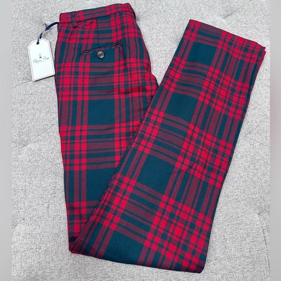 NWT CLASSIC PREP RED AND GREEN TARTAN CHRISTMAS PANTS BOYS SIZE 14 GAVIN PANT